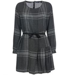 Woolrich Robe en gaze de laine et viscose de Pennsylvanie à carreaux pour femmes - Noir