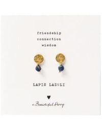 A Beautiful Story - Aw30802 Mini Coin Lapis Lazuli Gp Earrings One Size - Lyst
