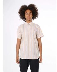 Knowledge Cotton - 1090013 Relaxed Fit Striped Short Sleeved Shirt 8002 Stripe Safari M - Lyst