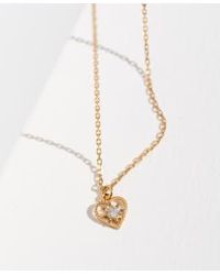 Zoe & Morgan - Kind Heart White Zircon Necklace Plated Sterling Silver - Lyst