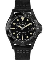 TIMEX ARCHIVE - Watch Navi Xl Automatic 41 Mm Leather Strap Os - Lyst
