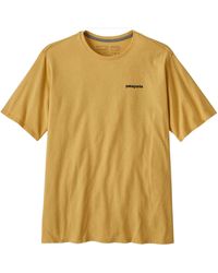 Patagonia Camiseta P-6 Logo Responsibili Hombre Surfboard Amarillo