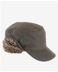 Barbour - Olive Stanhope Wax Trapper Hat S - Lyst