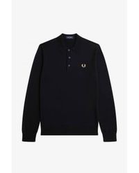Fred Perry - Classic Knitted Shirt Black - Lyst