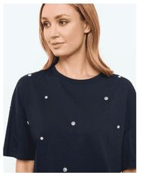 Gerry Weber - Navy Tshirt With Detail 36 - Lyst