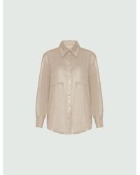 Marella - Gente sparkle lurex linen shirt taille: 12, col: - Lyst
