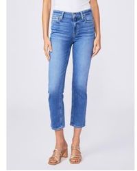 PAIGE - Cindy Crop Rock Show Delessed Wash Jeans - Lyst