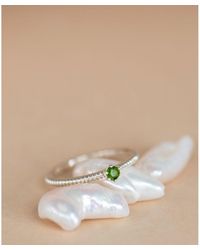 Zoe & Morgan Anchored Stacker Ring Silver And Chrome Diopside - Multicolor