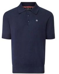 Merc London - Archie Knitted Polo Navy M - Lyst