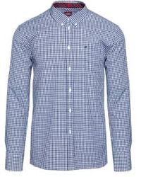 Merc London - Japster Gingham Shirt Blue / White 2xl - Lyst