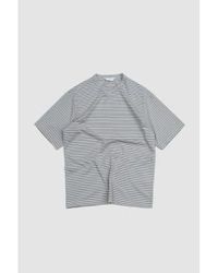 Still By Hand - Striped T-shirt Beige/white 2 - Lyst