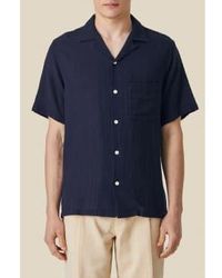 Portuguese Flannel - Navy Grain Cotton Shirt / S - Lyst