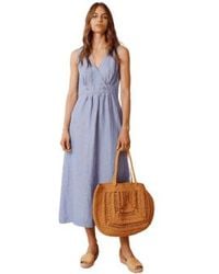 indi & cold - Indi And Cold Crossover Linen Dress In Glacial - Lyst