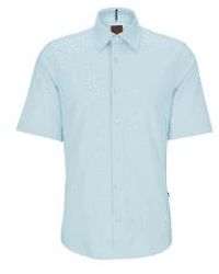 BOSS - Camisa manga corta lisa con sarpullido azul abierto - Lyst