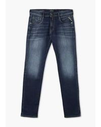 Replay - Jeans slim poussière hyperflexe en bleu foncé - Lyst