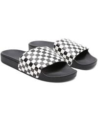 Vans : Checkerboard Slide-on Sandals - Black