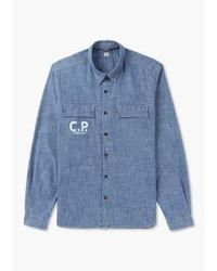 C.P. Company - S Chambray Long Sleeved Logo Shirt - Lyst