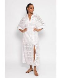 Sundress - Soidee Pineapple Embroidered Front Split Midi Dress Size: Xs/ Xs/s - Lyst