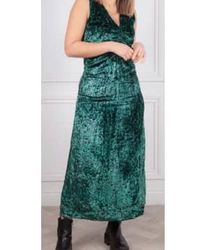 MASSCOB - Velvet Ruched Maxi Dress M / Evergreen Female - Lyst