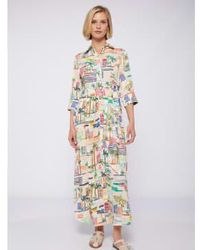 Vilagallo - Natalia Joyos Midi Printed Dress Ecru 38 - Lyst