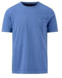 Fynch-Hatton - T-shirt lavé en coton bleu en cristal - Lyst