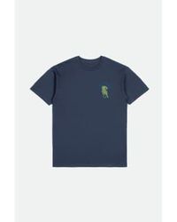 Brixton - Seeks standard-t-shirt mit kurzen ärmeln in verwaschenem marineblau - Lyst