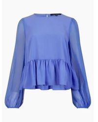 French Connection - Baja Crepe Light Georgette Peplum Top S - Lyst