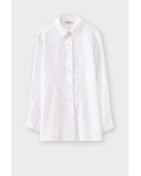 ROSSO35 - Blusa bordada lino en blanco - Lyst