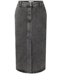 SELECTED - Denim Midi Skirt Grey Washed 34 - Lyst