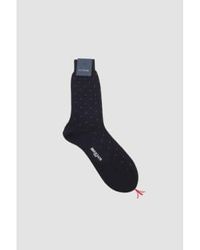Bresciani - Cotton Short Socks Navy/arancio M - Lyst