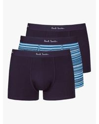 Paul Smith - 3 Pack Underwear Col Blue Stripe Size Xl - Lyst