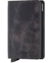 Secrid - Vintage slimwallet aus grauem, schwarzem rindsleder - Lyst