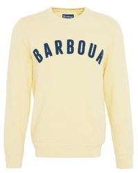 Barbour - Prep Logo Crew Mens Sweat-shirt Heritage Lemon - Lyst
