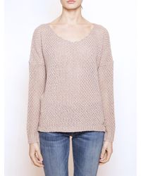 Woolrich Viscose Shiny Tape Stich Femme Pull - Rose