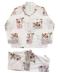 Powell Craft - Block Printed Floral Bird Cotton Pyjamas - Lyst
