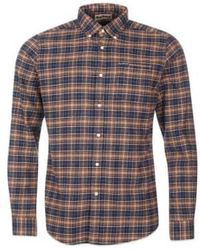 Barbour - Alderton Brushed Cotton Tailored Shirt Navy - Lyst