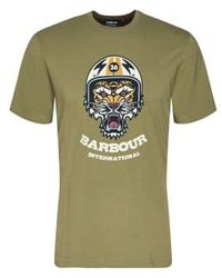 Barbour - International Socket Graphic T-shirt Olive Branch M - Lyst