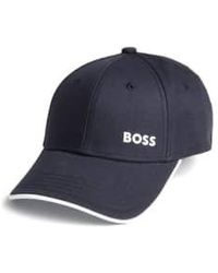BOSS - Cap-bold Dark Cotton Twill Cap With Printed Logo 50505834 402 One Size - Lyst