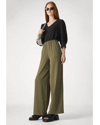 SELECTED - Tinni Relaxed Wide Pants Kalamata - Lyst