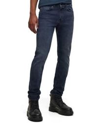 BOSS - Delaware Slim Fit Jeans Moody Dark Stretch 30/30 - Lyst