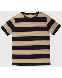Armor Lux - Stripe T-shirt Marine/pale Olive/nature S - Lyst