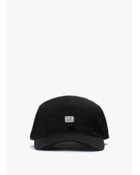 C.P. Company - Cp Company Mens R Panelled Logo Cap In Black 1 - Lyst