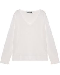 Cashmere Fashion - Esisto Linen-viscose Mix Sweater V-neck Long-sleeved Xs / - Lyst