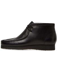 Clarks Schwarzes Leder 26103666 Originals Wallabee Stiefel
