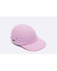 Lacoste - Girlol earcyic cotton pique cap rosa - Lyst