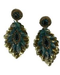 SIXTON LONDON - Sequin Feather Earrings One Size / Coloured - Lyst