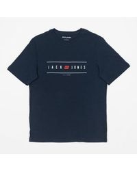 Jack & Jones - Brustlogo-T-Shirt in der Marine - Lyst
