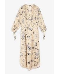 Ottod'Ame - Ottodame Star Printed Cotton Midi Dress With Belt Colonial - Lyst