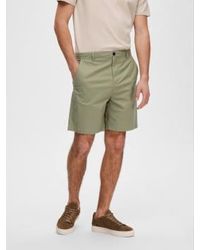 SELECTED - Short Chino Olive M - Lyst