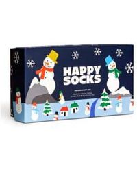 Happy Socks - 3er-Pack Schneemann-Socken-Geschenkset P000332 - Lyst